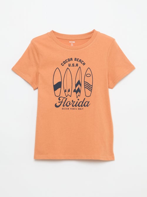 T-shirt estampado com mensagem - Kiabi