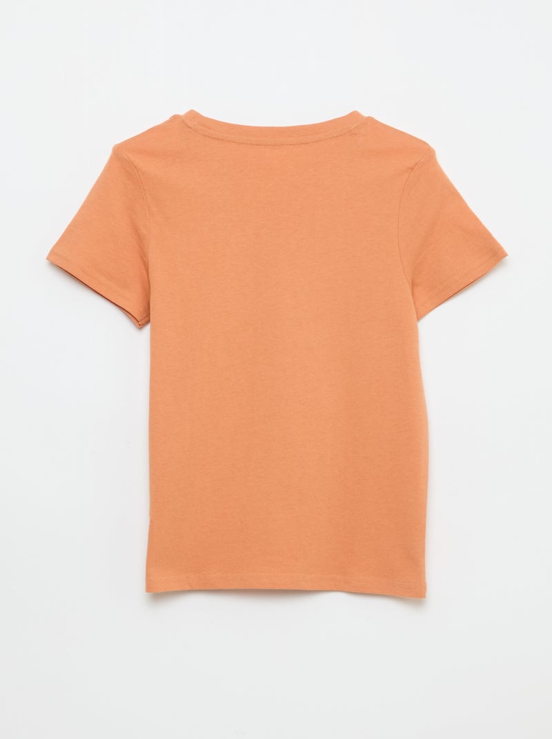 T-shirt estampado com mensagem Castanho - Kiabi
