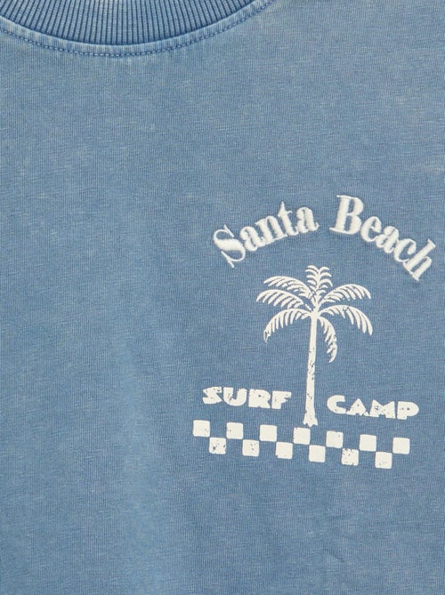 T-shirt estampado com mensagem de manga curta - Kiabi