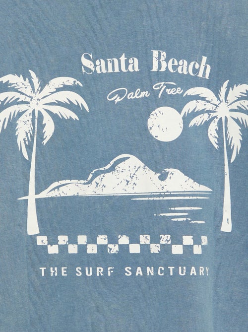 T-shirt estampado com mensagem de manga curta - Kiabi