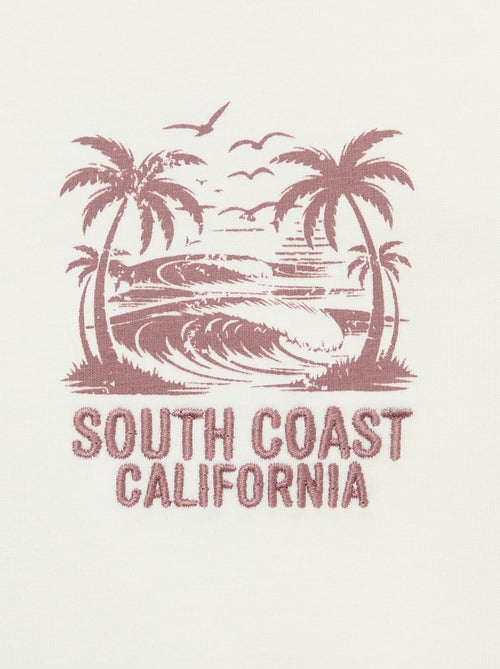 T-shirt estampado com mensagem de manga curta - Kiabi