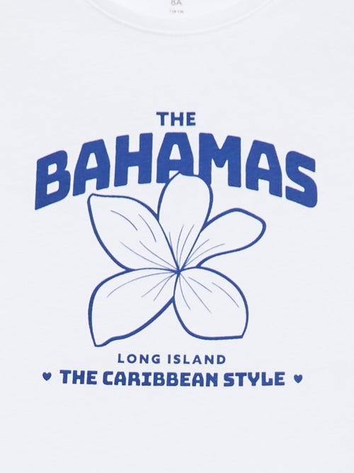 T-shirt estampado com mensagem e mangas curtas - Kiabi