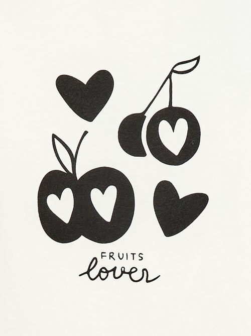 T-shirt estampado com mensagem e mangas curtas - Kiabi