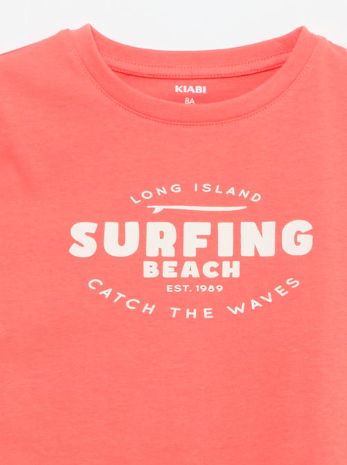 T-shirt estampado com mensagem - Kiabi