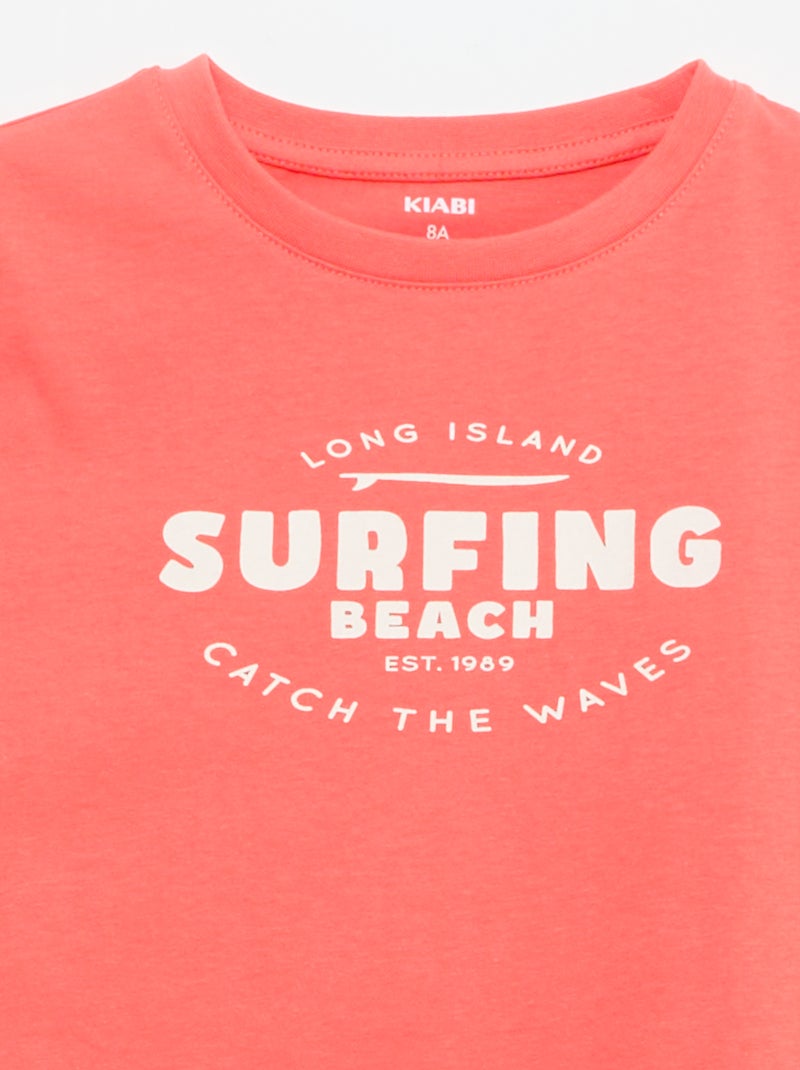 T-shirt estampado com mensagem Laranja - Kiabi