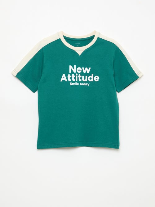 T-shirt estampado com mensagem - Kiabi