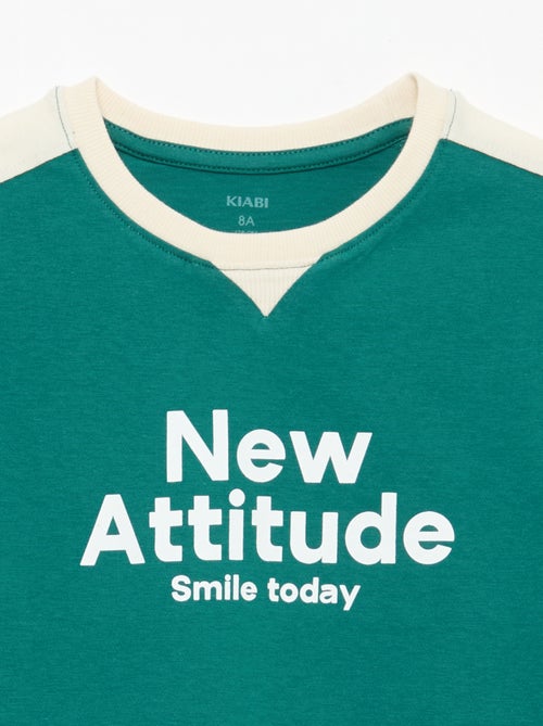 T-shirt estampado com mensagem - Kiabi