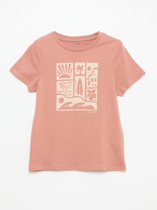 T-shirt estampado com mensagem - Kiabi