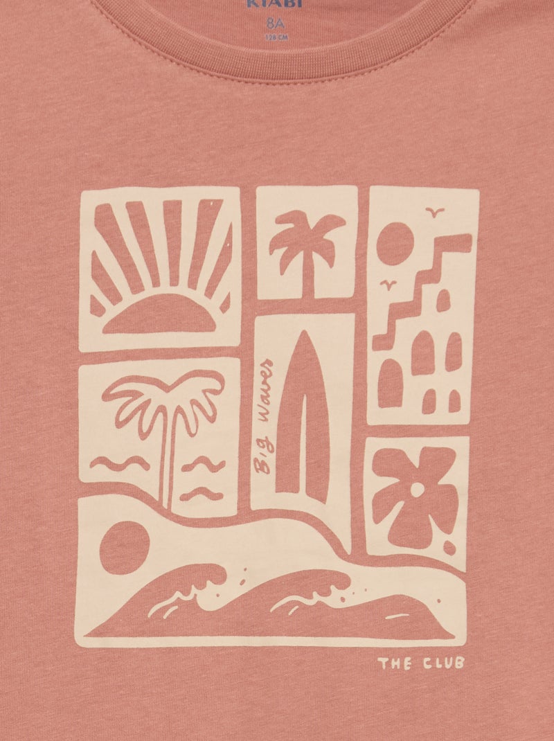 T-shirt estampado com mensagem Vermelho - Kiabi