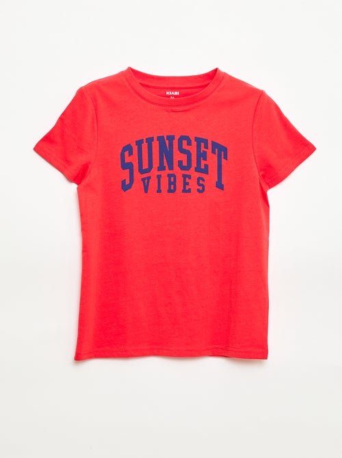 T-shirt estampado com mensagem - Kiabi