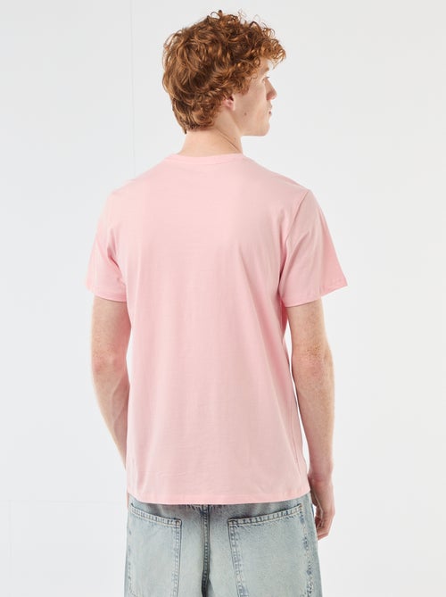 T-shirt estampado com padrão localizado em algodão liso - Kiabi