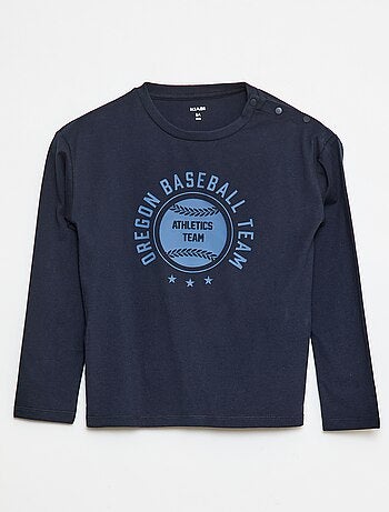 T-shirt estampado de manga comprida - coleção fácil de vestir