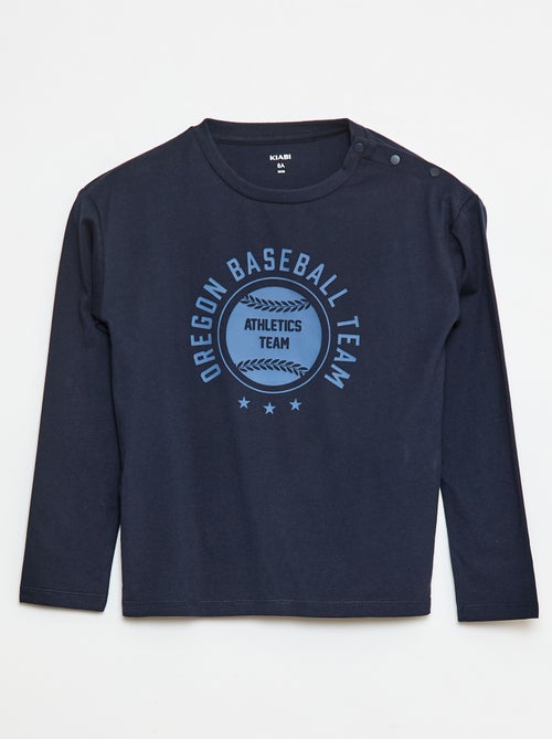 T-shirt estampado de manga comprida - coleção fácil de vestir - Kiabi T-shirt estampado de manga comprida - coleção fácil de vestir - Kiabi