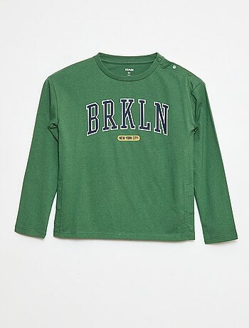 T-shirt estampado de manga comprida - coleção fácil de vestir