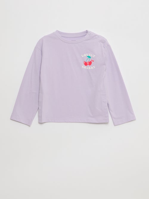 T-shirt estampado de manga comprida - coleção fácil de vestir - Kiabi