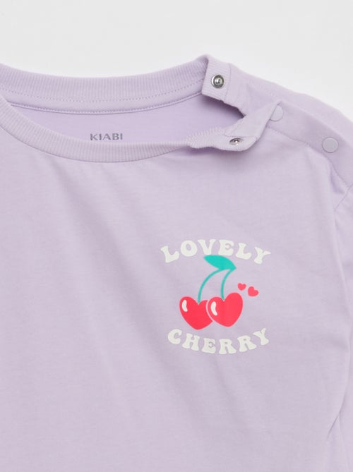 T-shirt estampado de manga comprida - coleção fácil de vestir - Kiabi