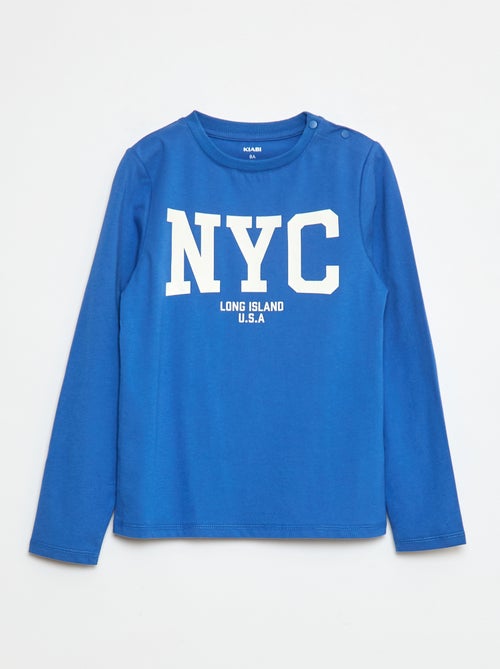 T-shirt estampado de manga comprida - So Easy - Kiabi