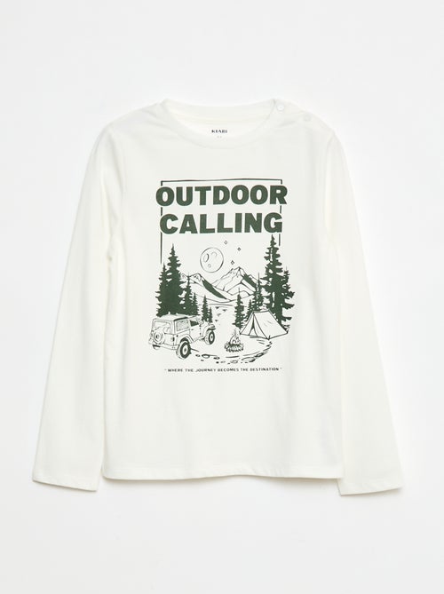 T-shirt estampado de manga comprida - So Easy - Kiabi