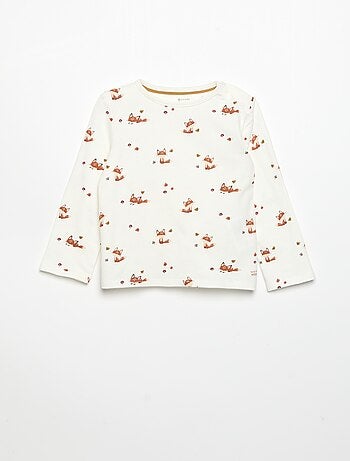 T-shirt estampado de manga comprida