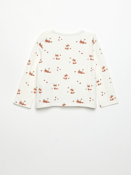 T-shirt estampado de manga comprida - Kiabi