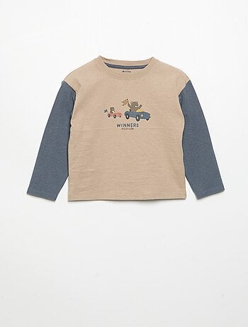 T-shirt estampado de manga comprida