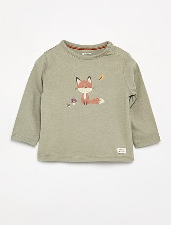 T-shirt estampado de manga comprida