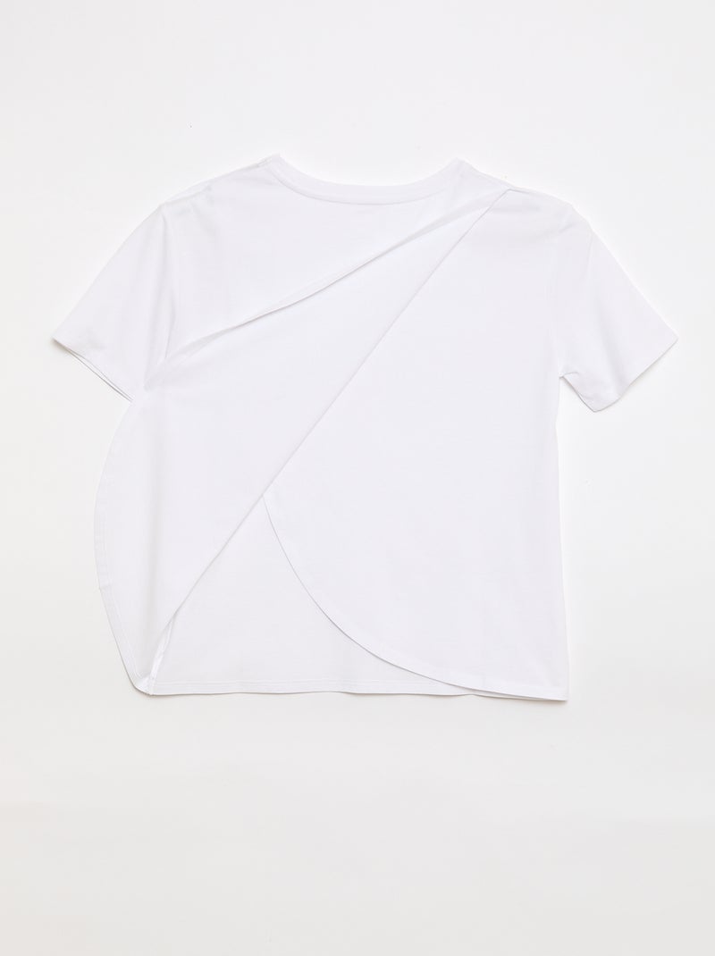 T-shirt estampado de manga curta - Fácil de Vestir Branco - Kiabi