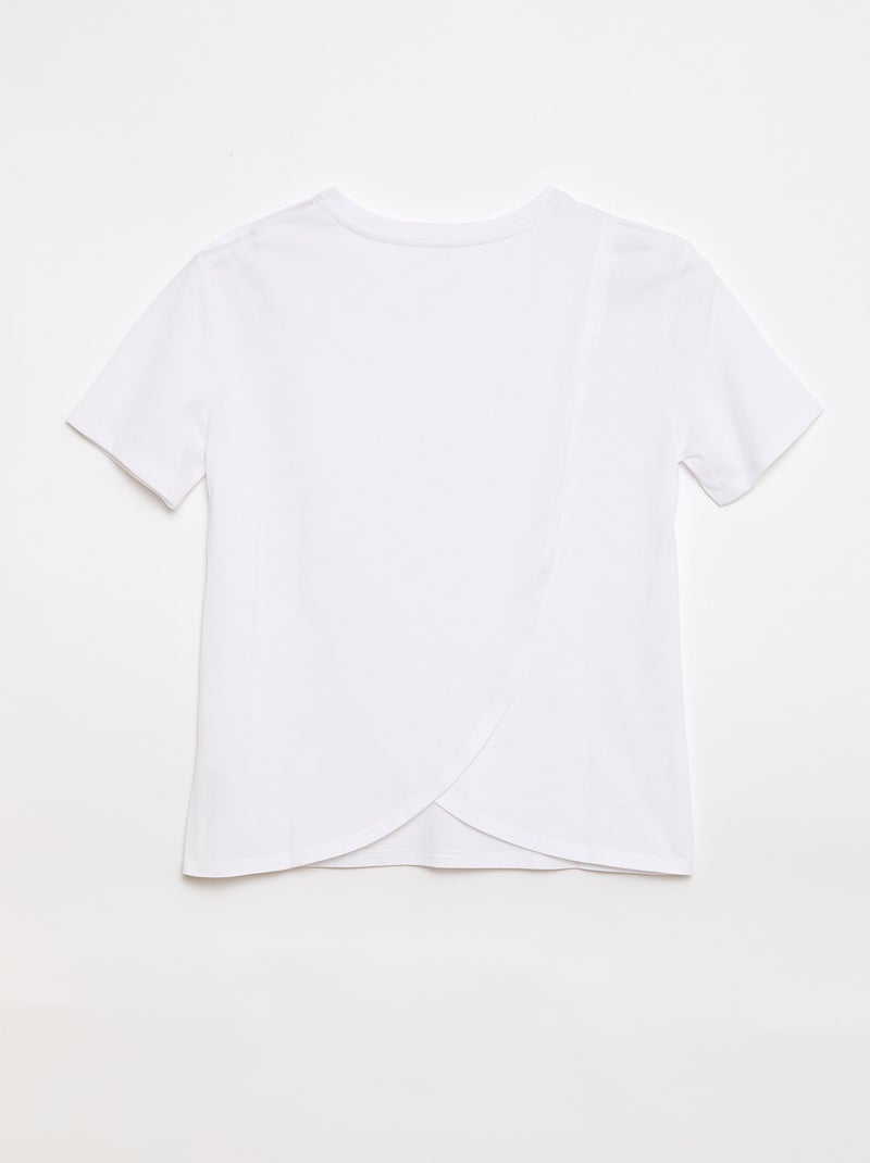 T-shirt estampado de manga curta - Fácil de Vestir Branco - Kiabi