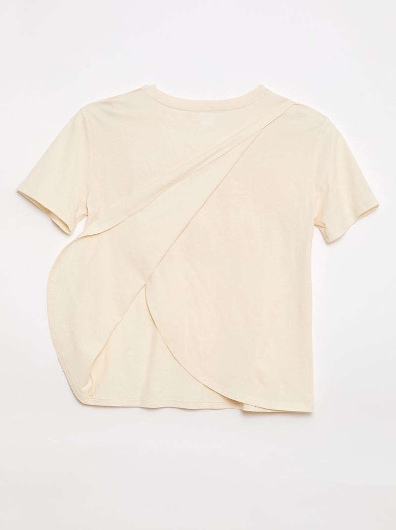 T-shirt estampado de manga curta - Fácil de Vestir Branco - Kiabi