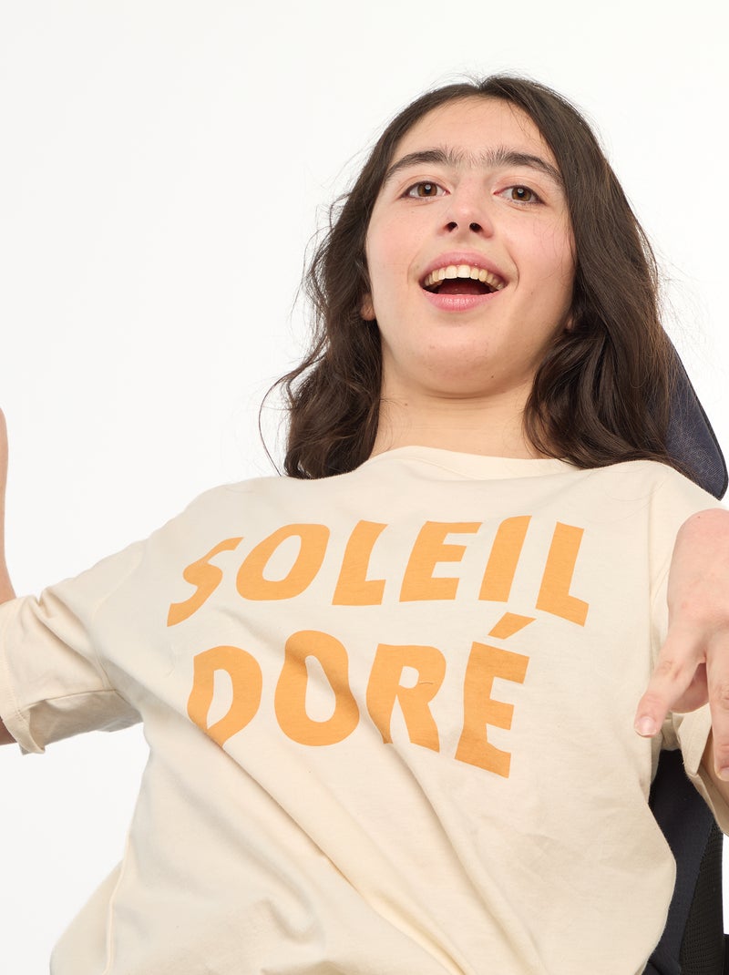 T-shirt estampado de manga curta - Fácil de Vestir Branco - Kiabi