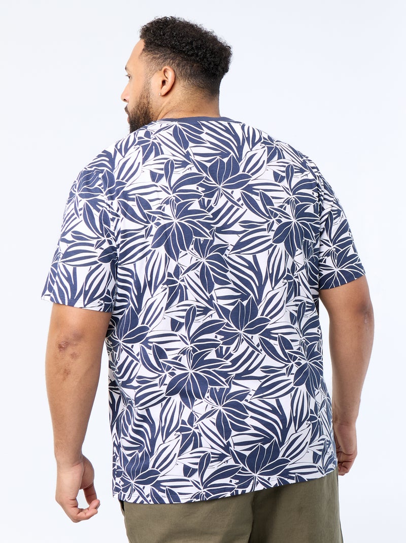 T-shirt estampado de manga curta Azul - Kiabi