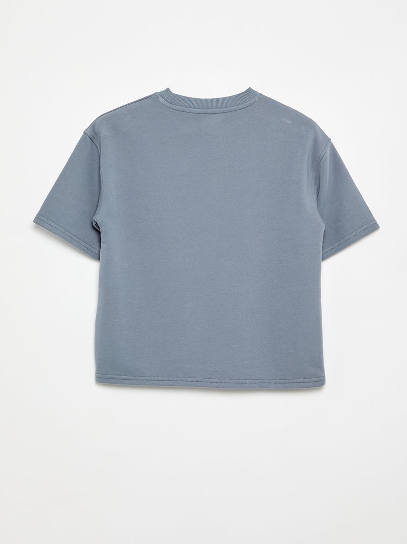 T-shirt estampado de manga curta Azul - Kiabi