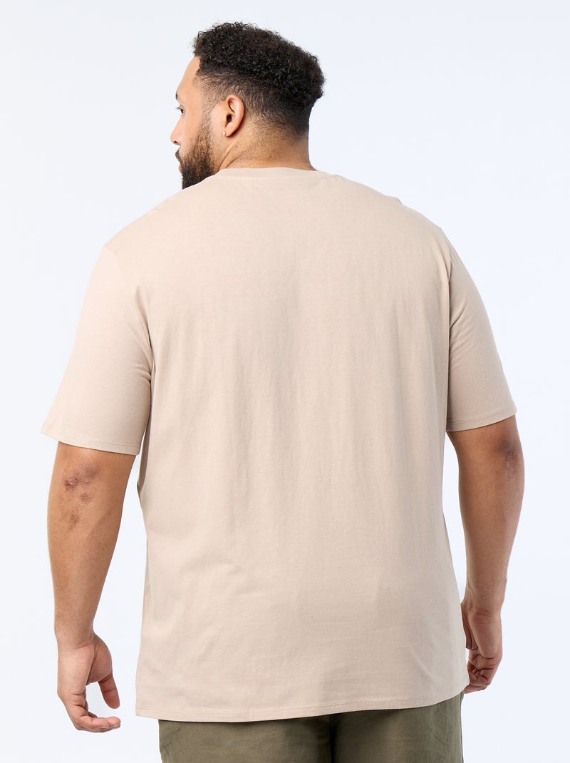 T-shirt estampado de manga curta Bege - Kiabi
