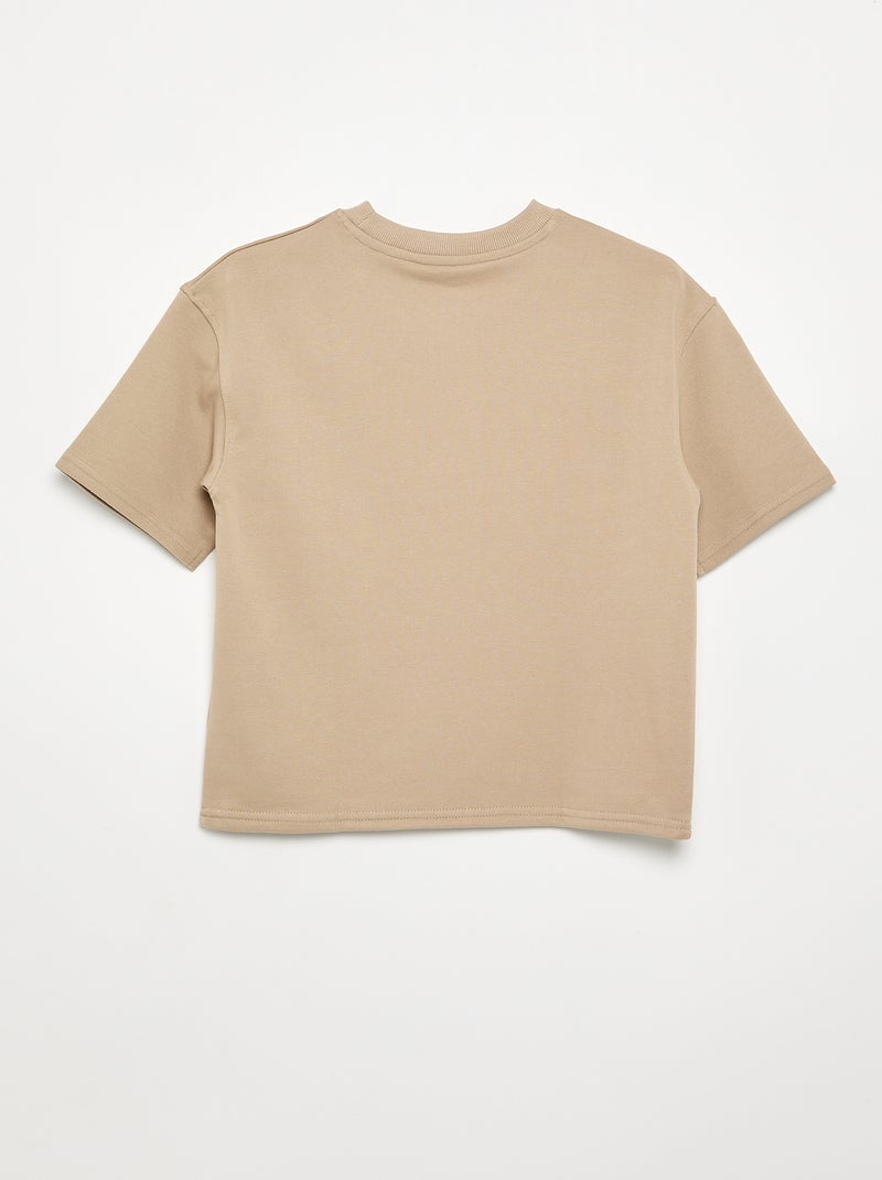 T-shirt estampado de manga curta Bege - Kiabi