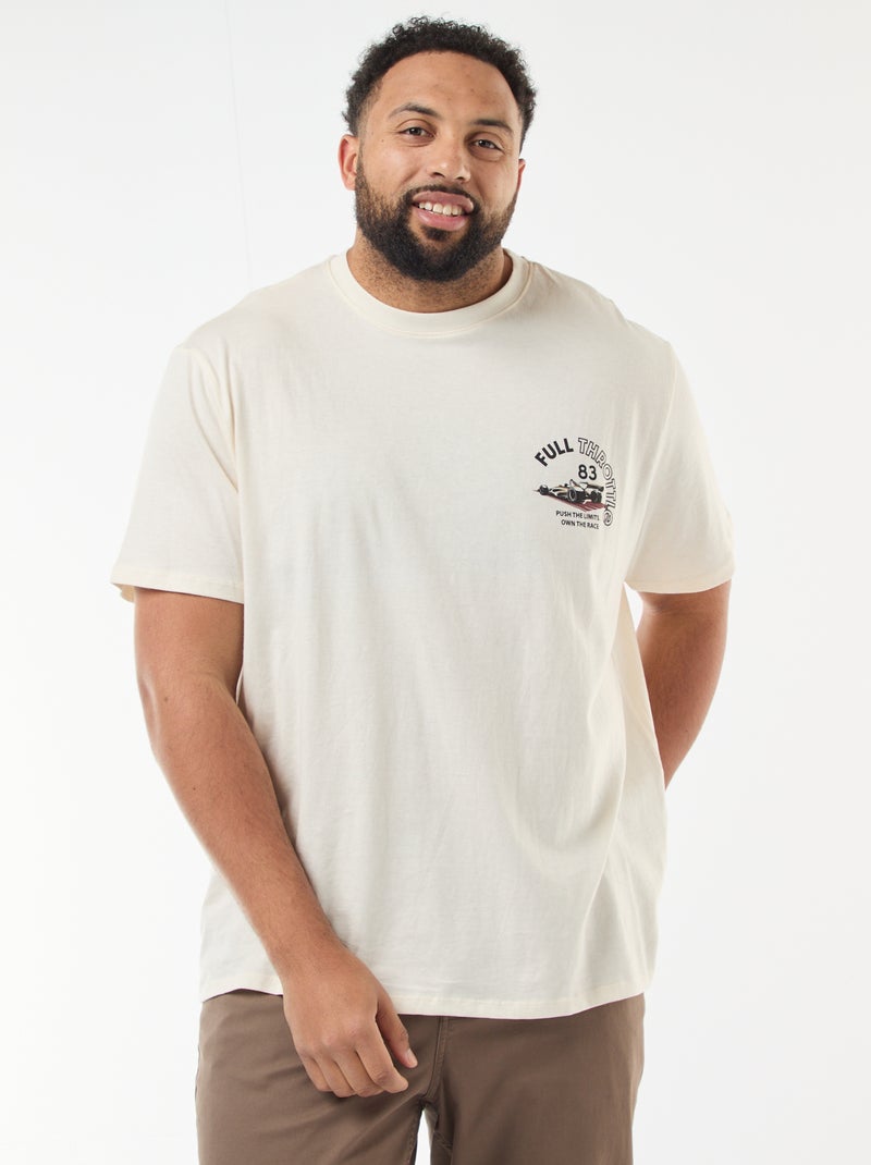 T-shirt estampado de manga curta Branco - Kiabi