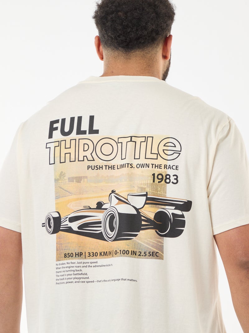 T-shirt estampado de manga curta Branco - Kiabi