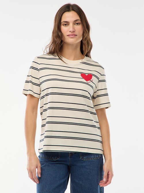 T-shirt estampado de manga curta - Kiabi