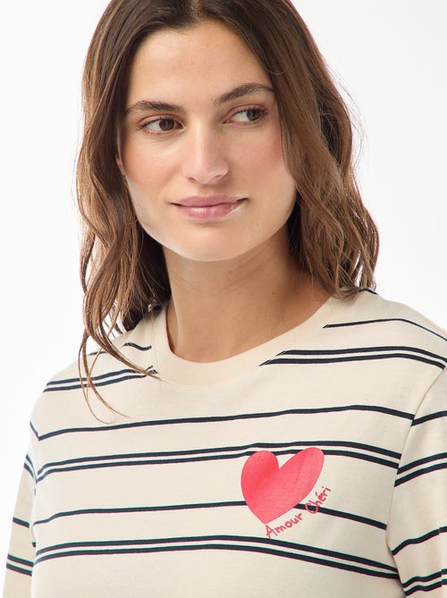 T-shirt estampado de manga curta - Kiabi