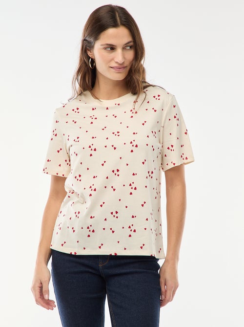 T-shirt estampado de manga curta - Kiabi