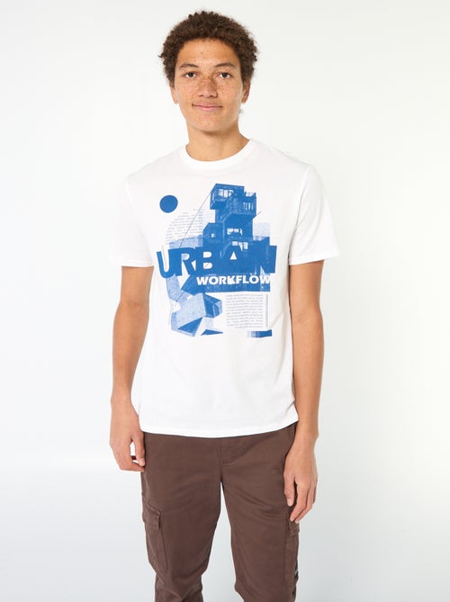 T-shirt estampado de manga curta - Kiabi