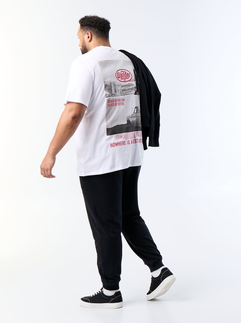 T-shirt estampado de manga curta Branco - Kiabi