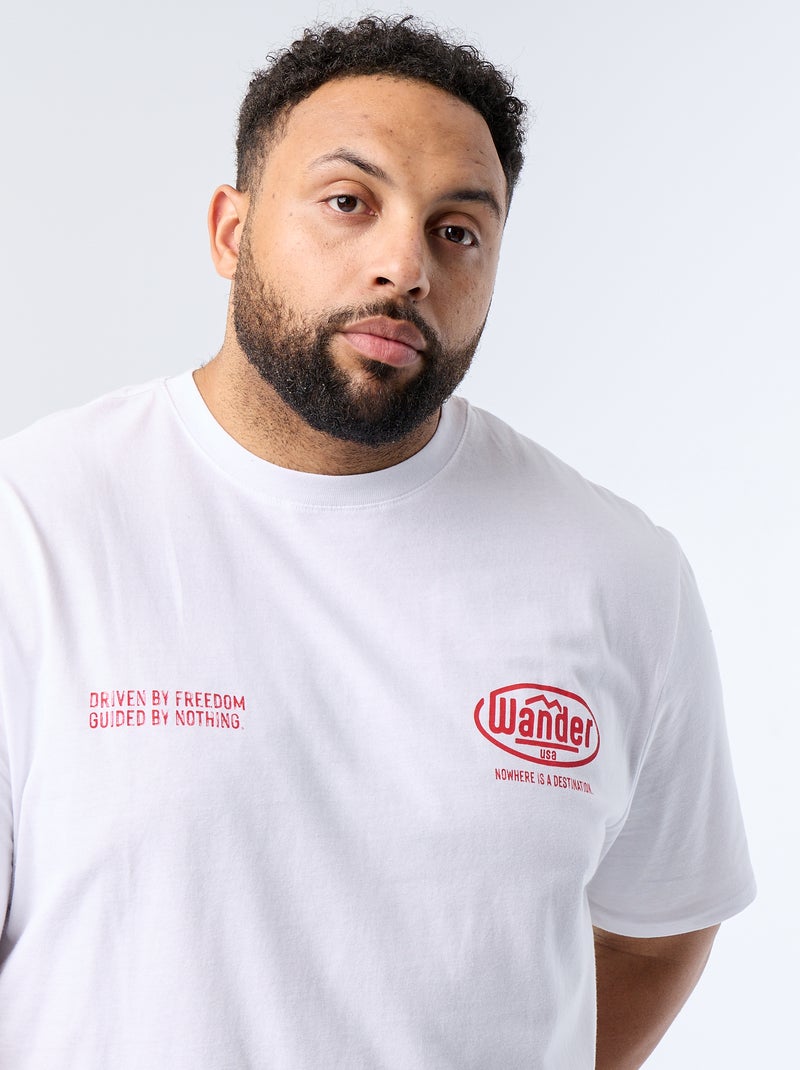 T-shirt estampado de manga curta Branco - Kiabi