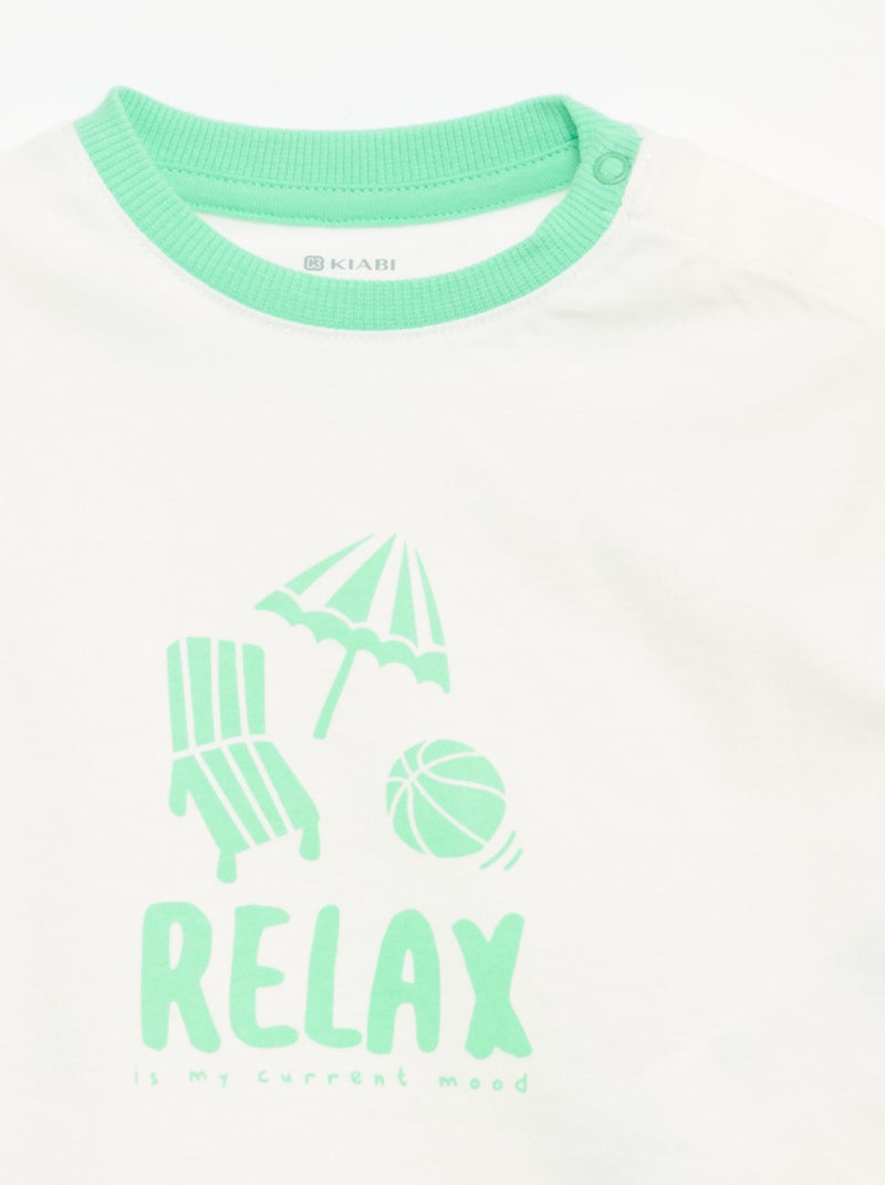 T-shirt estampado de manga curta Branco - Kiabi