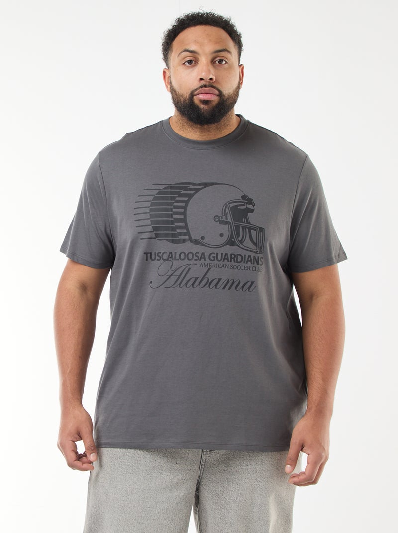 T-shirt estampado de manga curta Cinza - Kiabi