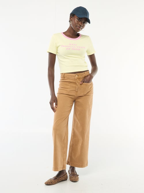 T-shirt estampado de manga curta com padrão - Kiabi