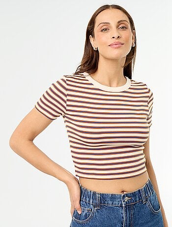 T-shirt estampado de manga curta com padrão