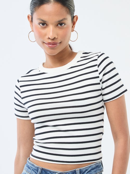 T-shirt estampado de manga curta com padrão - Kiabi