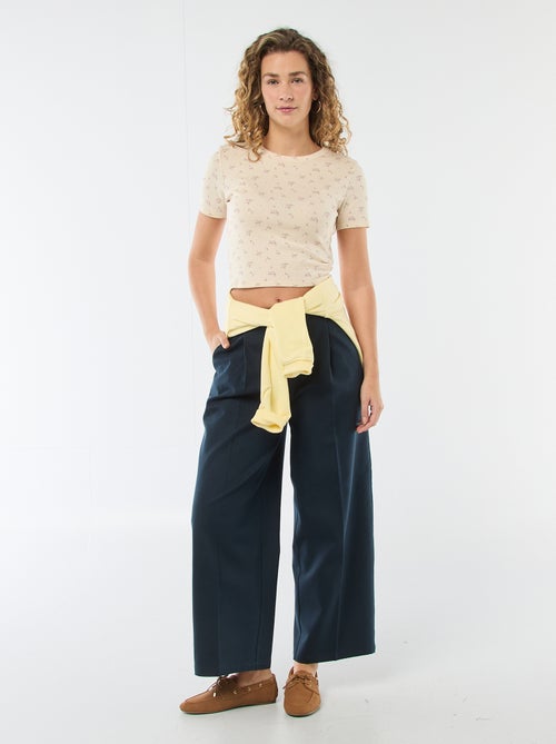 T-shirt estampado de manga curta com padrão - Kiabi