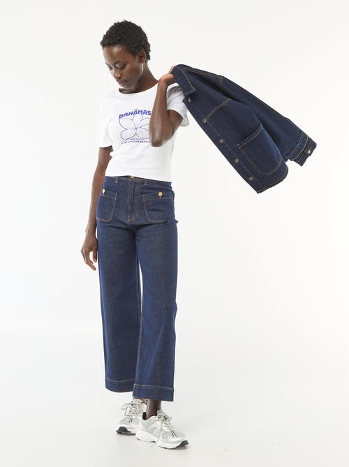 T-shirt estampado de manga curta com padrão - Kiabi