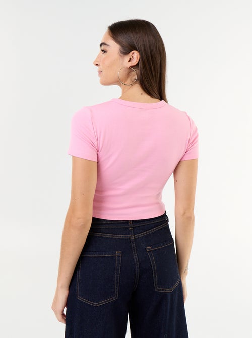 T-shirt estampado de manga curta com padrão - Kiabi